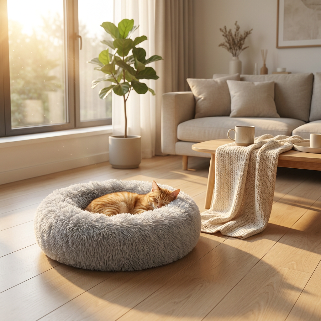 Fluffy Round Pet Bed