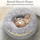 Round plush pet bed with non-slip base