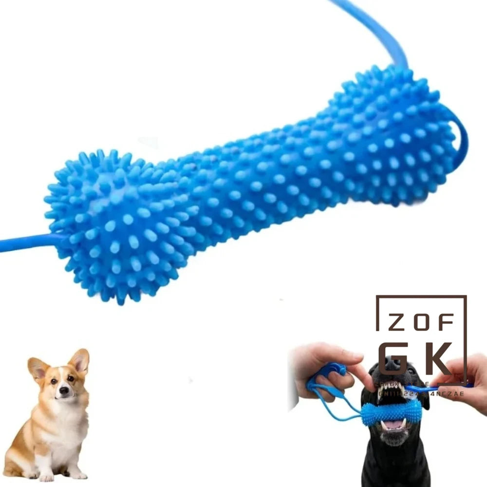 Dog Toothbrushing Toy Suction Cup Pull Rope Dental Chew Stick Rubber Teeth Cleaning Toy interactive Snack Dispensing Ball