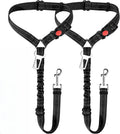 Dog Seat Belt for Car,Dog Car Harness Seatbelt Adjustable with Elastic Bungee Buffer, 2in1 Pet Leash Restraint Dog Safety Tether