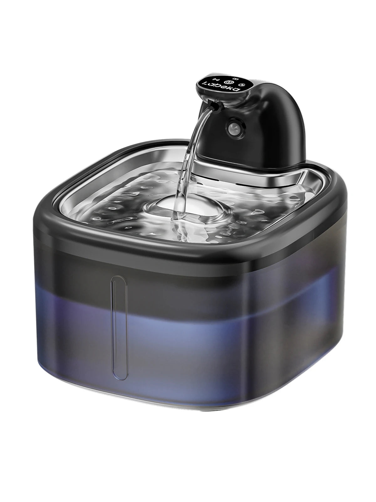 3.5L Cat Water Fountain Pet Water Fountain With Stainless Steel Tray 4000mAh Large battery and Motion Sensing， Silent Water Pump