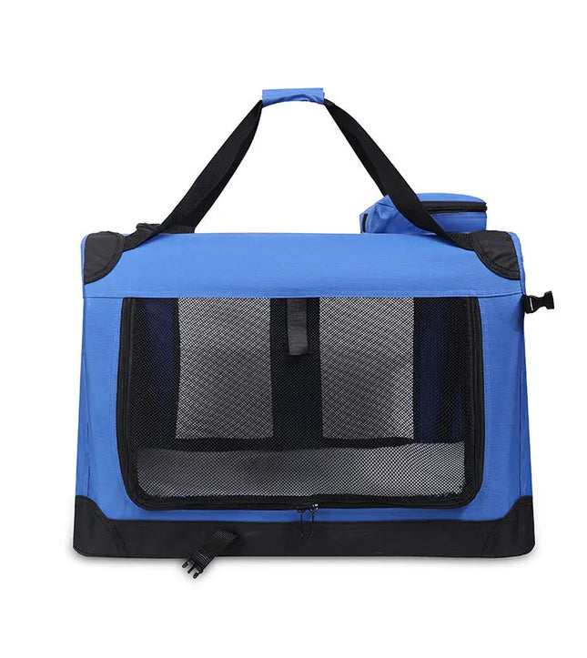 Soft Dog Crates Kennel for Pets 3 Door Soft Sided Folding Travel Pet Car Carrier with Straps and Mat for Dogs, Cats, Rabbits